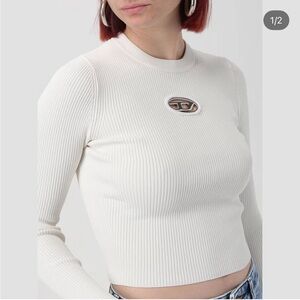 Diesel M-Valari Oval D Ribbed-Knit Top M